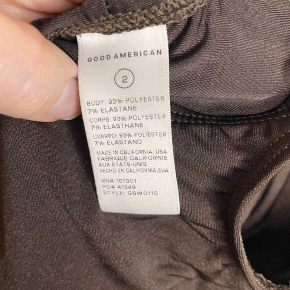 Good American Women’s Layout One Piece Swimsuit Chocolate Dark Brown M Medium 2 - Picture 6 of 8